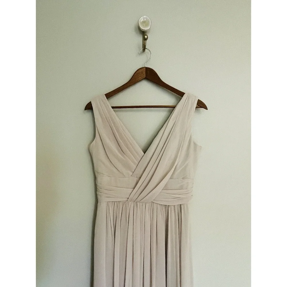 Dressy Collection Draped Chiffon Formal Sleeveless Front Slit‎ Maxi Dress Size 6